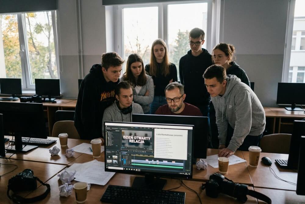 Przygotowanie follow-upu po dniu otwartym: selekcja zdjęć i montaż wideorelacji do wysyłki i publikacji.